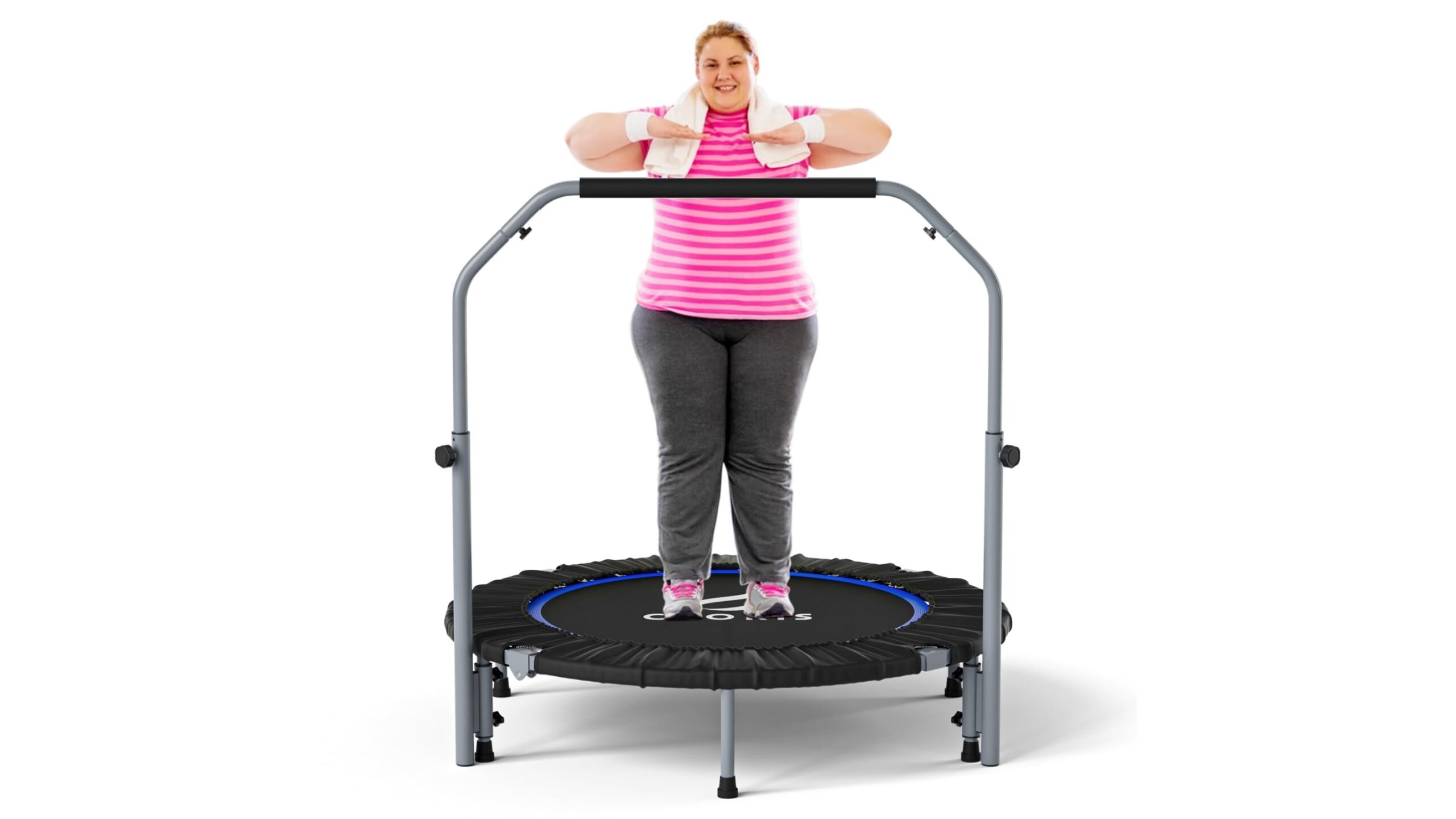 CLORIS foldable fitness trampoline, indoor cardio that fits even a small home corner