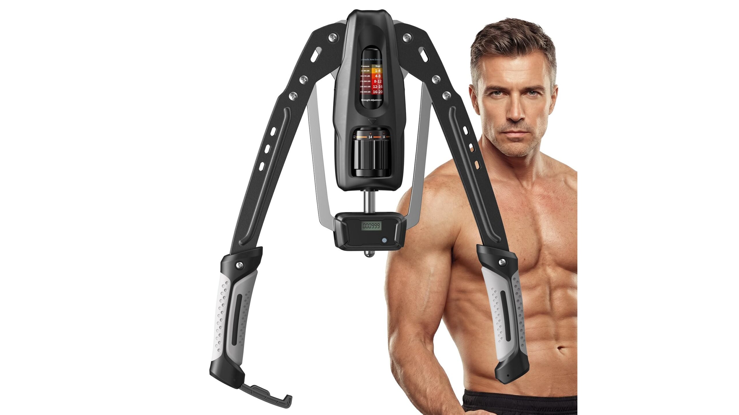 MERACH Arm Exerciser con contatore, il rinforzo upper body tascabile per mini sessioni ad alta intensità in casa