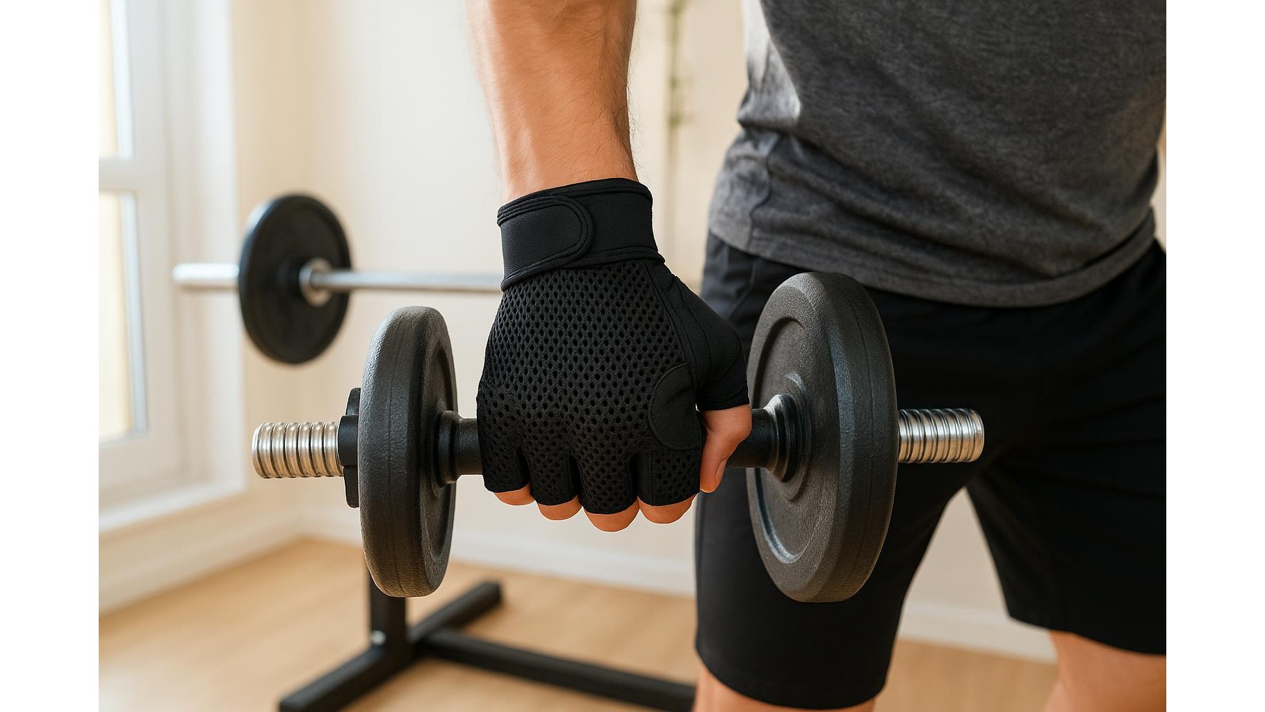 Breathable workout gloves for home strength training in hot weather