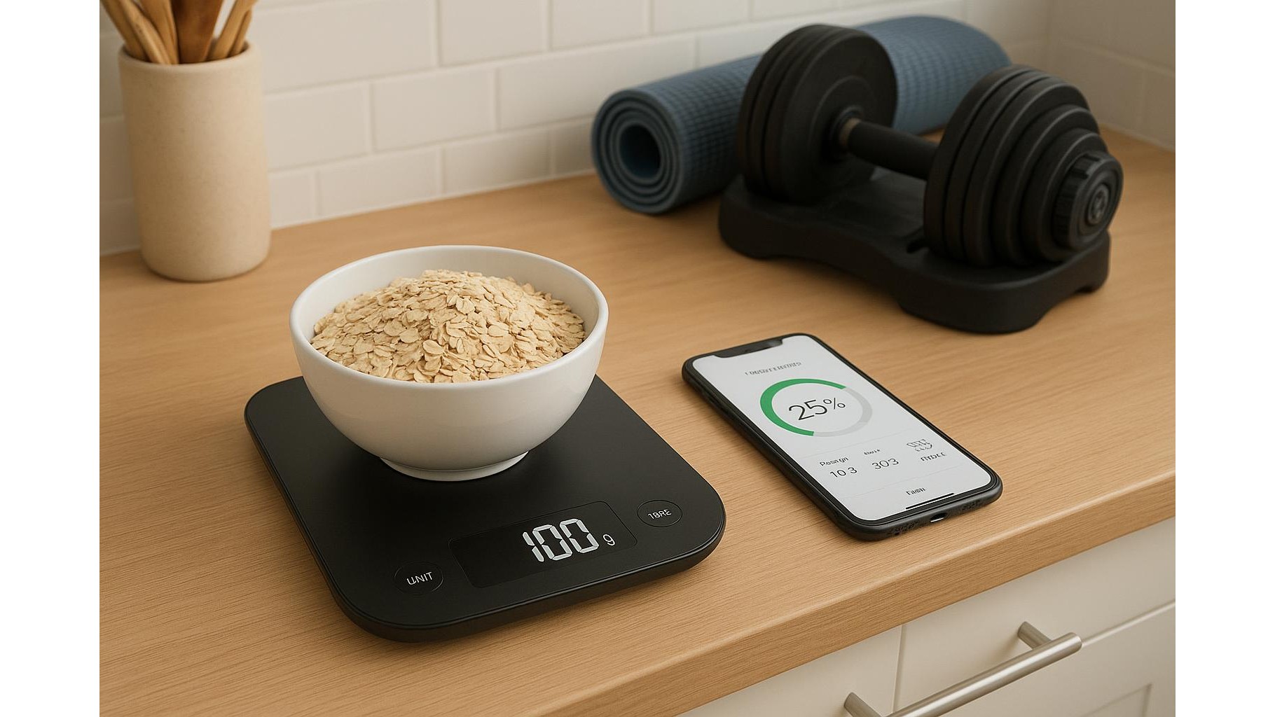 Using a smart kitchen scale to simplify home nutrition for your workouts