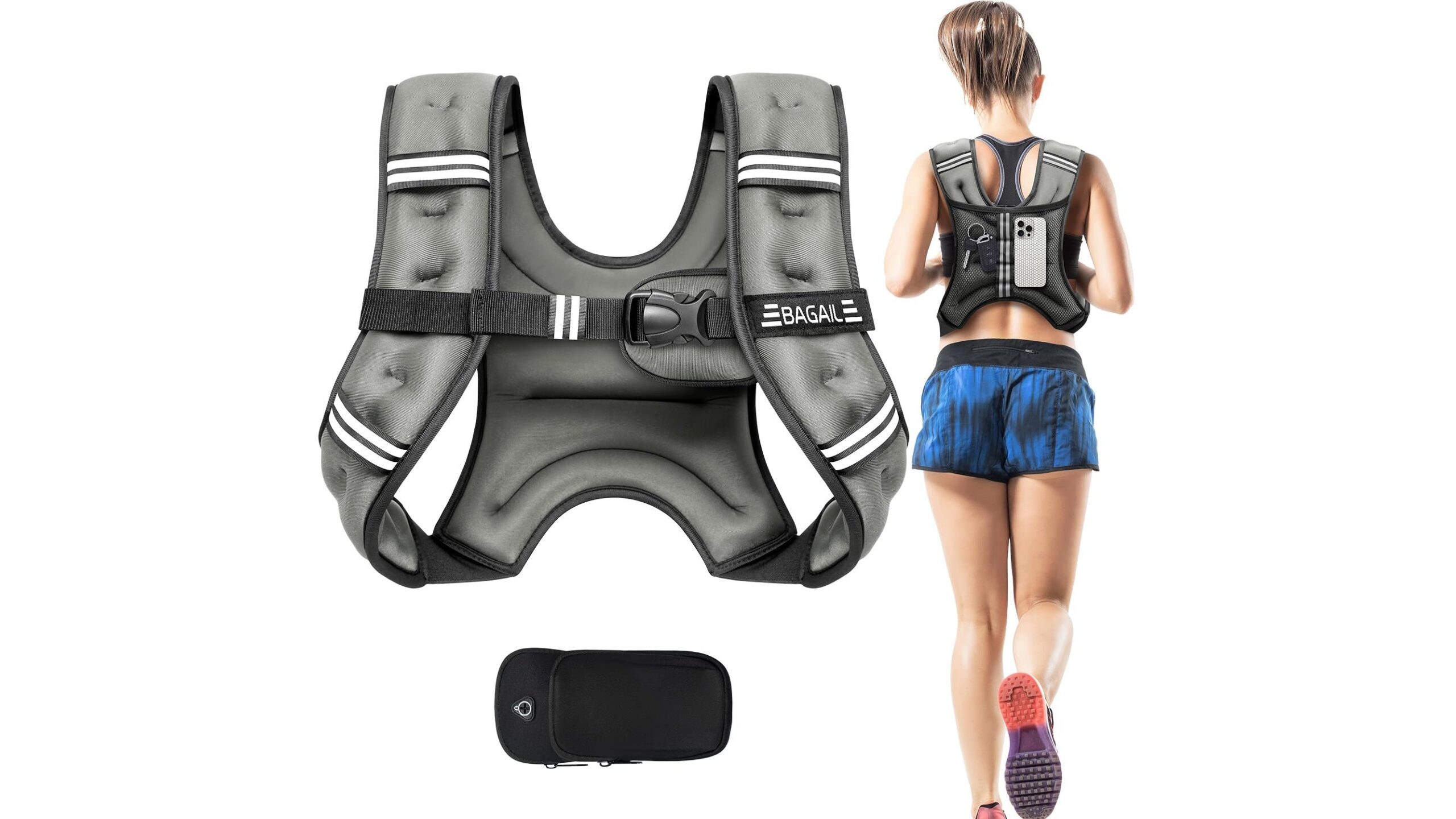 BAGAIL weighted vest, giubbotto zavorrato regolabile per potenziare il tuo home training