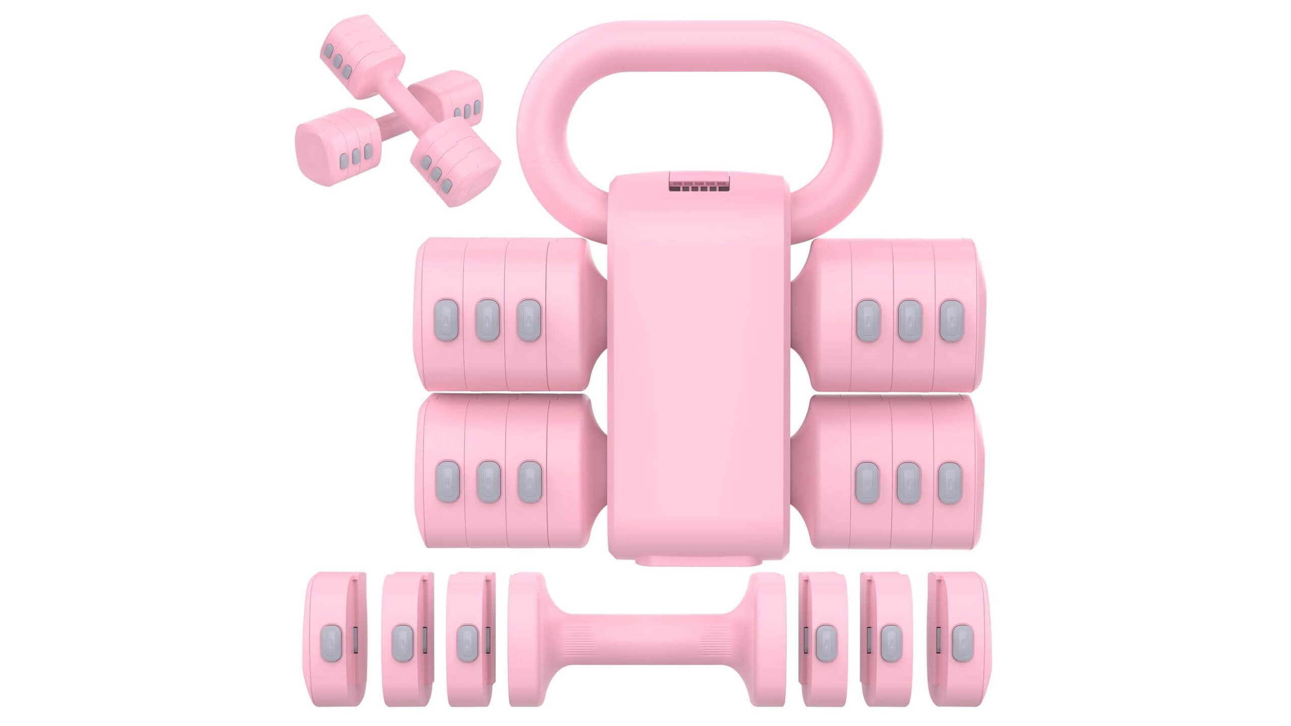 Tepemccu 2-in-1 adjustable dumbbells & kettlebell, set salvaspazio per tutta la famiglia in offerta Amazon