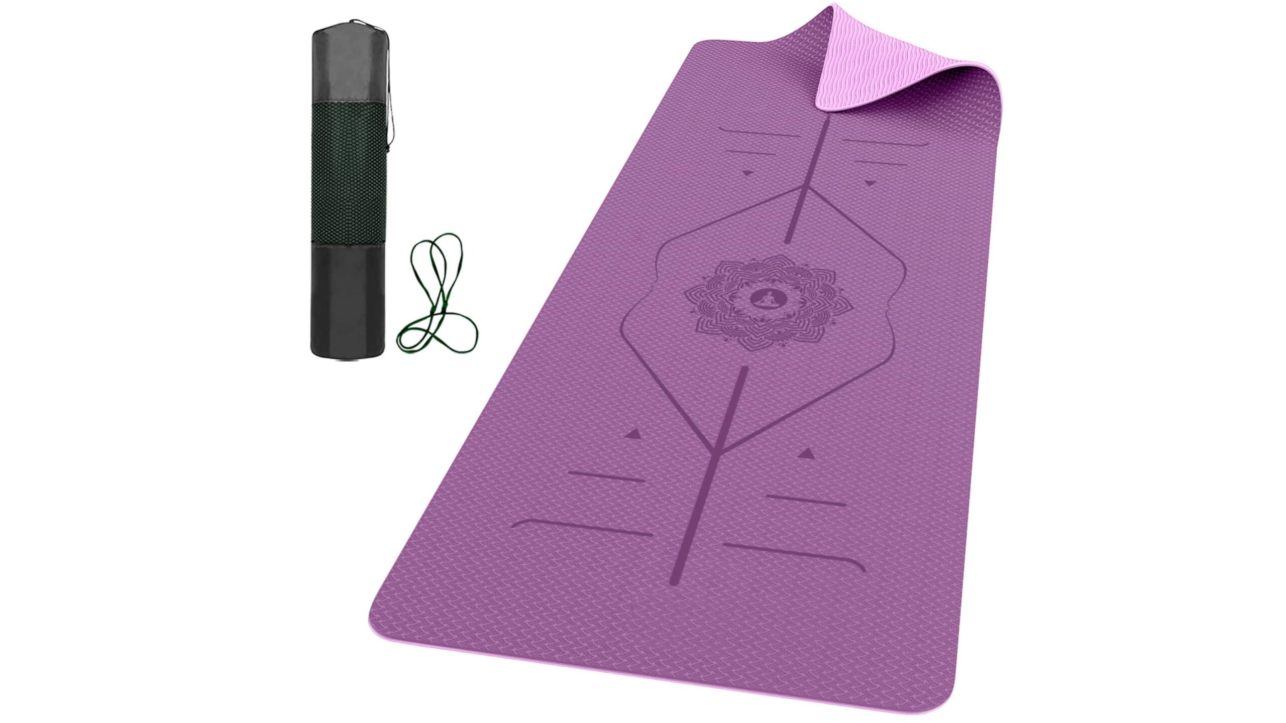 ROMIX pro yoga mat con linee guida, tappetino antiscivolo per home fitness ai minimi su Amazon