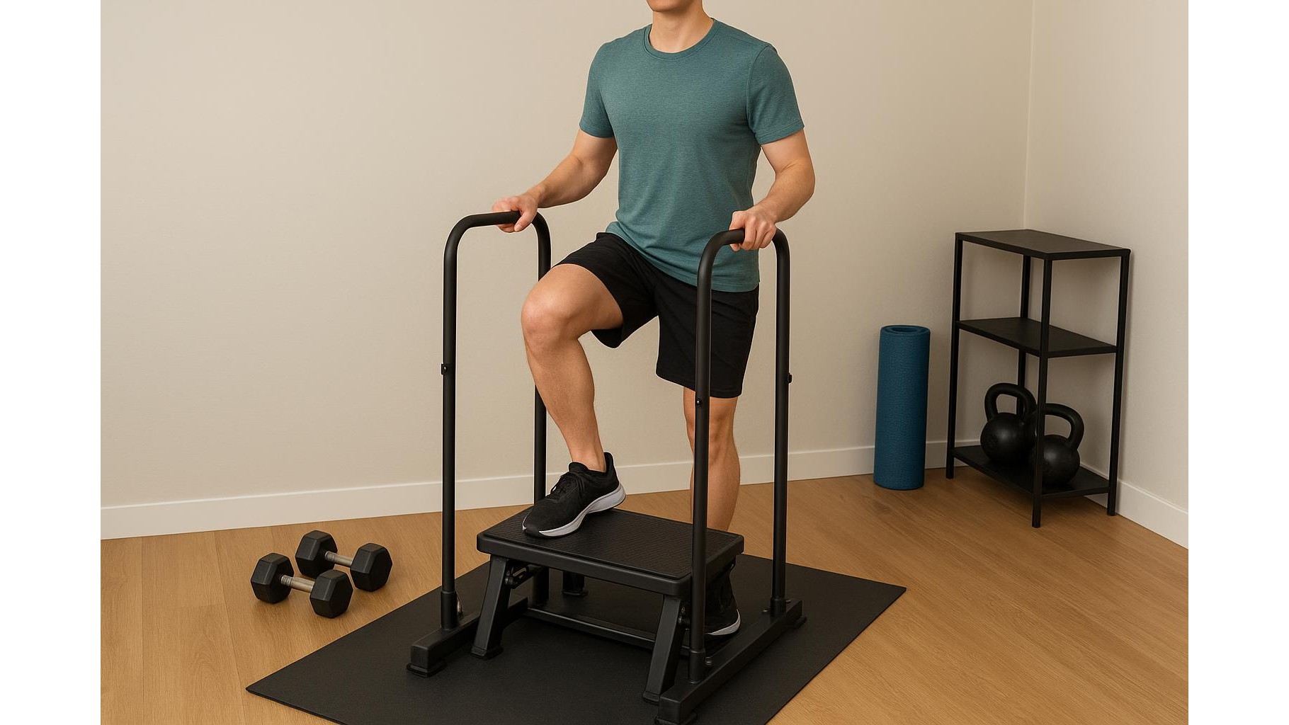 Adjustable step-up platforms with safety rails: when they make sense in a home gym