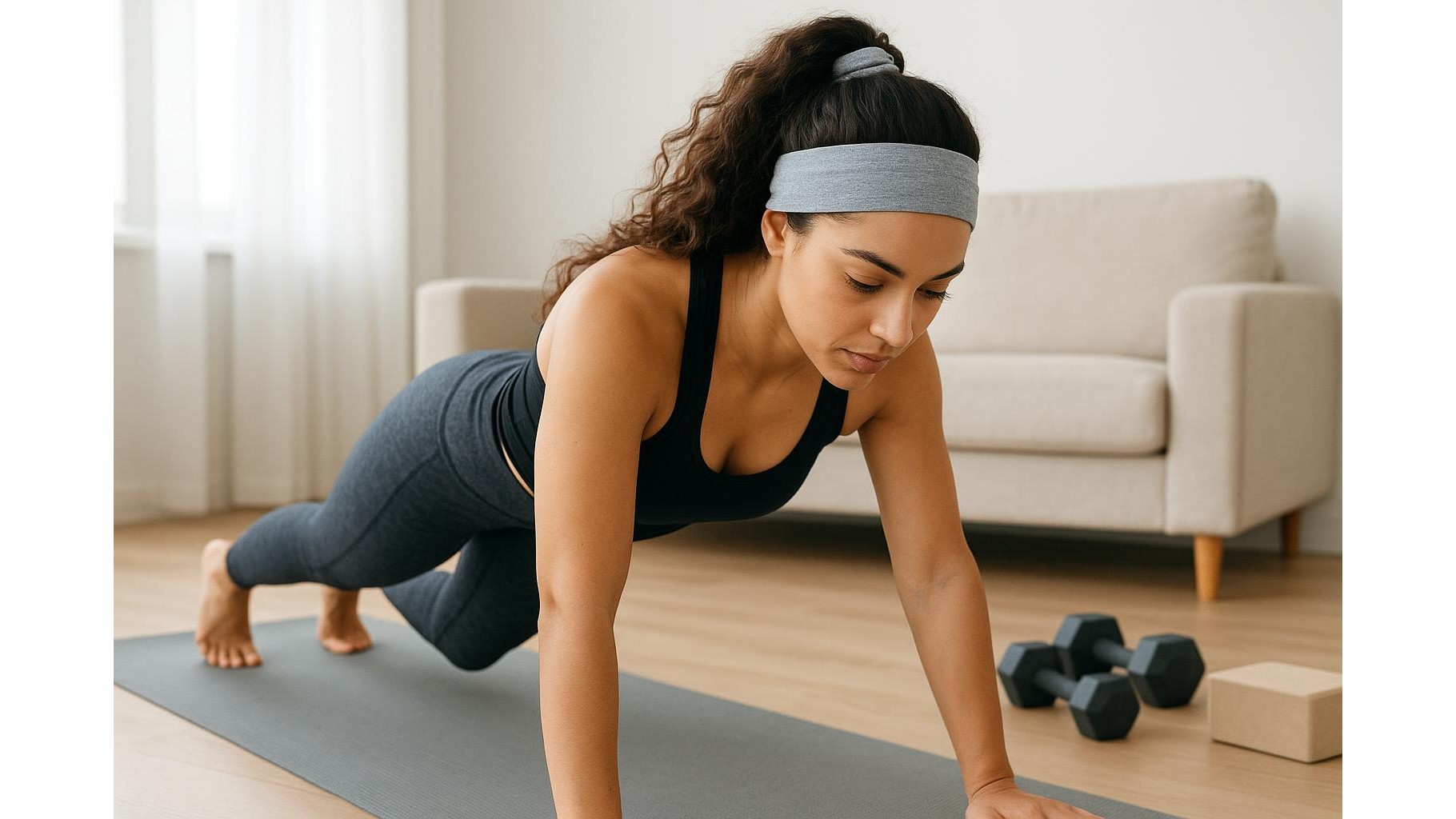Home workout headbands and hair ties for long and curly hair: stay-cool options that actually stay put