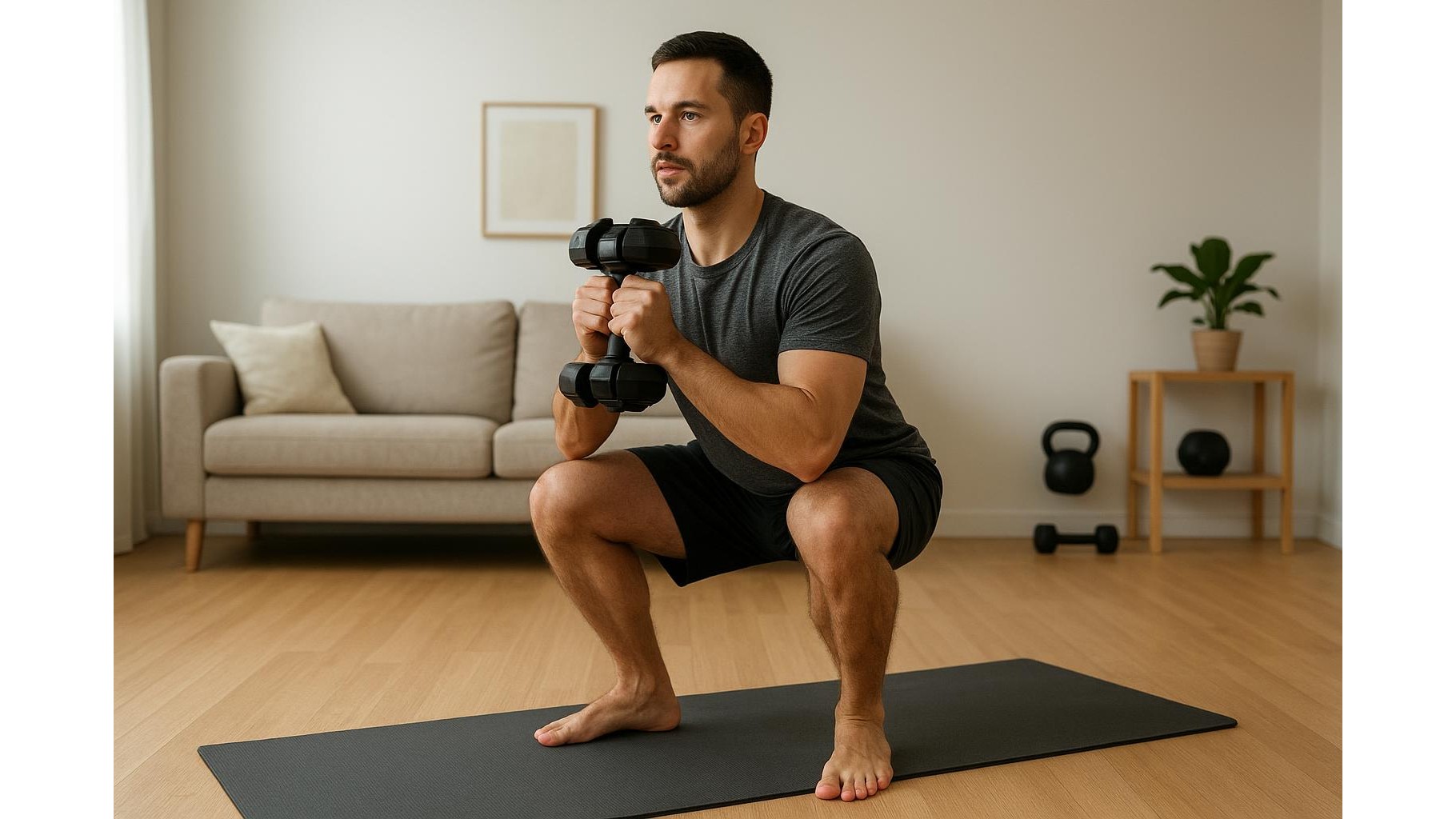 Full body 30-minute home workout using a single adjustable dumbbell