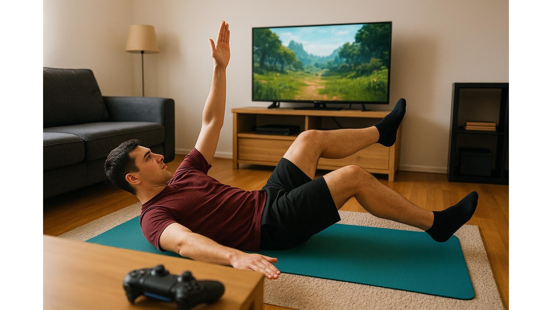 20-minute mobility and core workout for gamers who train at home