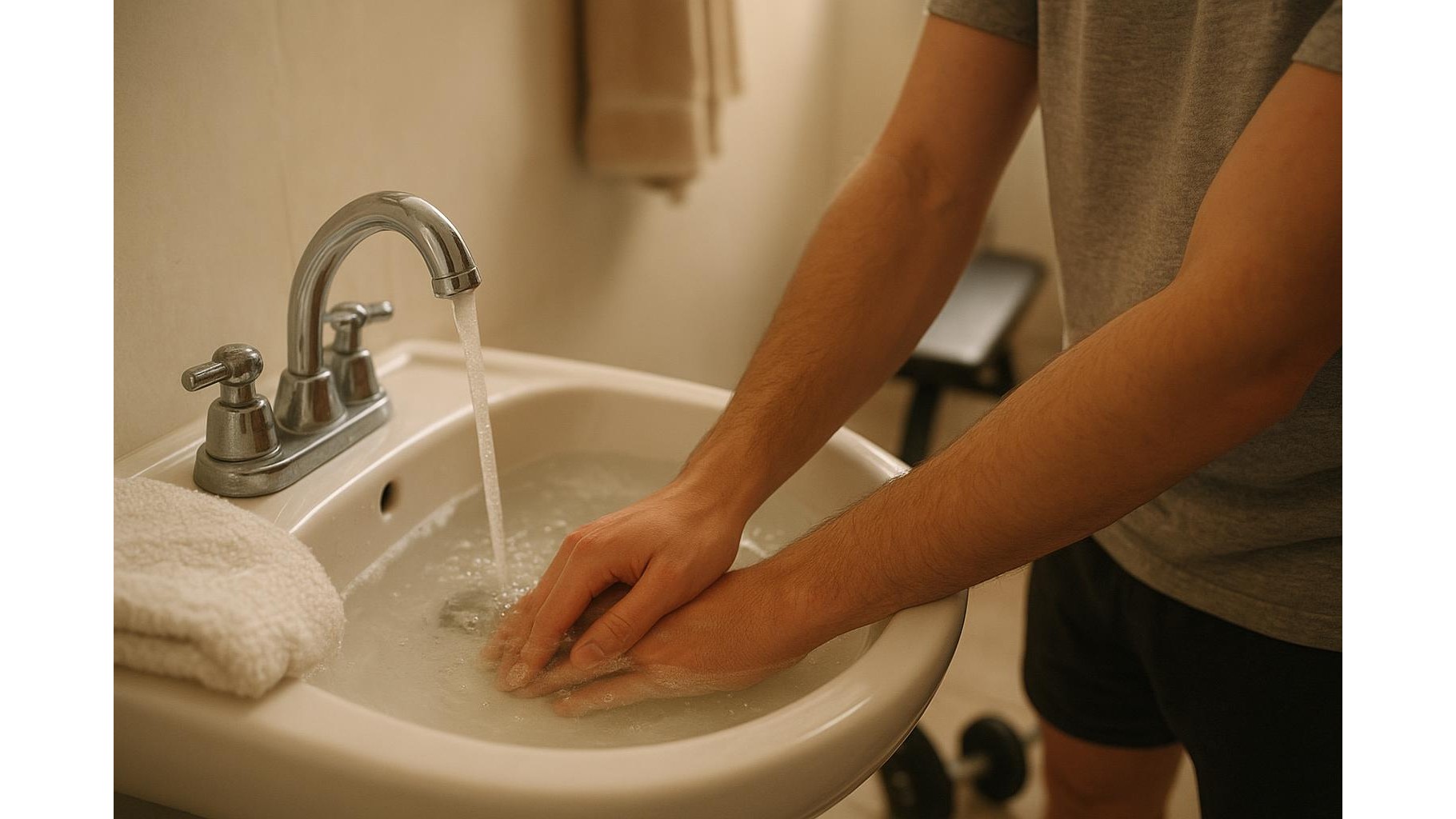 At-home recovery for tired forearms from typing and lifting: wall, sink and stretch routine