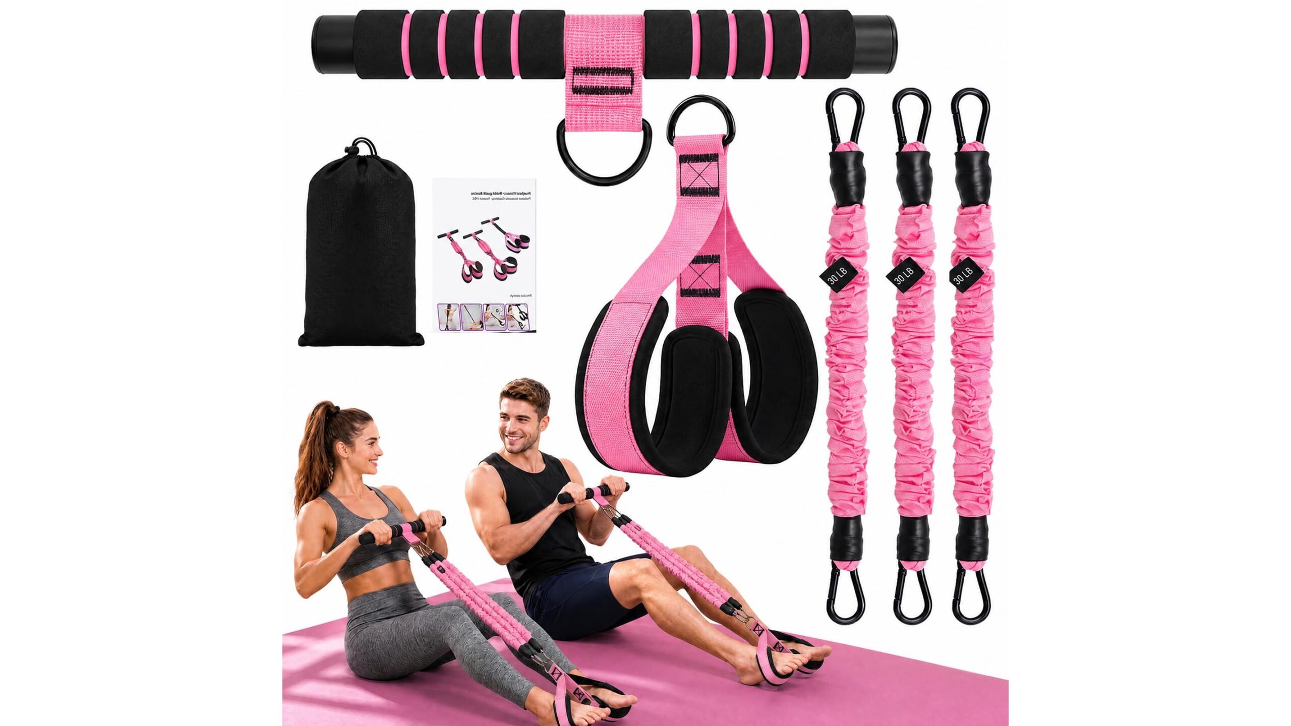 3-tube pedal resistance band trainer, full-body home workout tool now in promo on Amazon