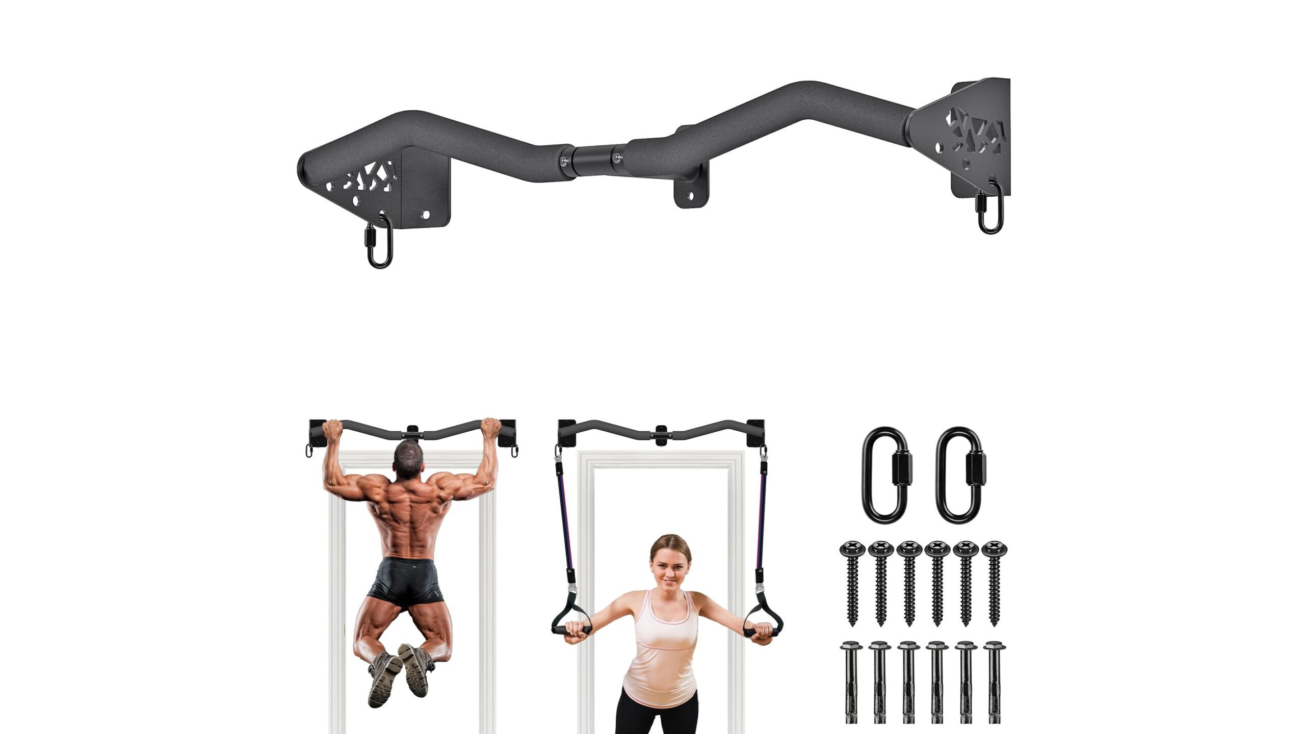 Kipika heavy duty wall pull-up bar, a compact station to turn any room into an upper body home gym