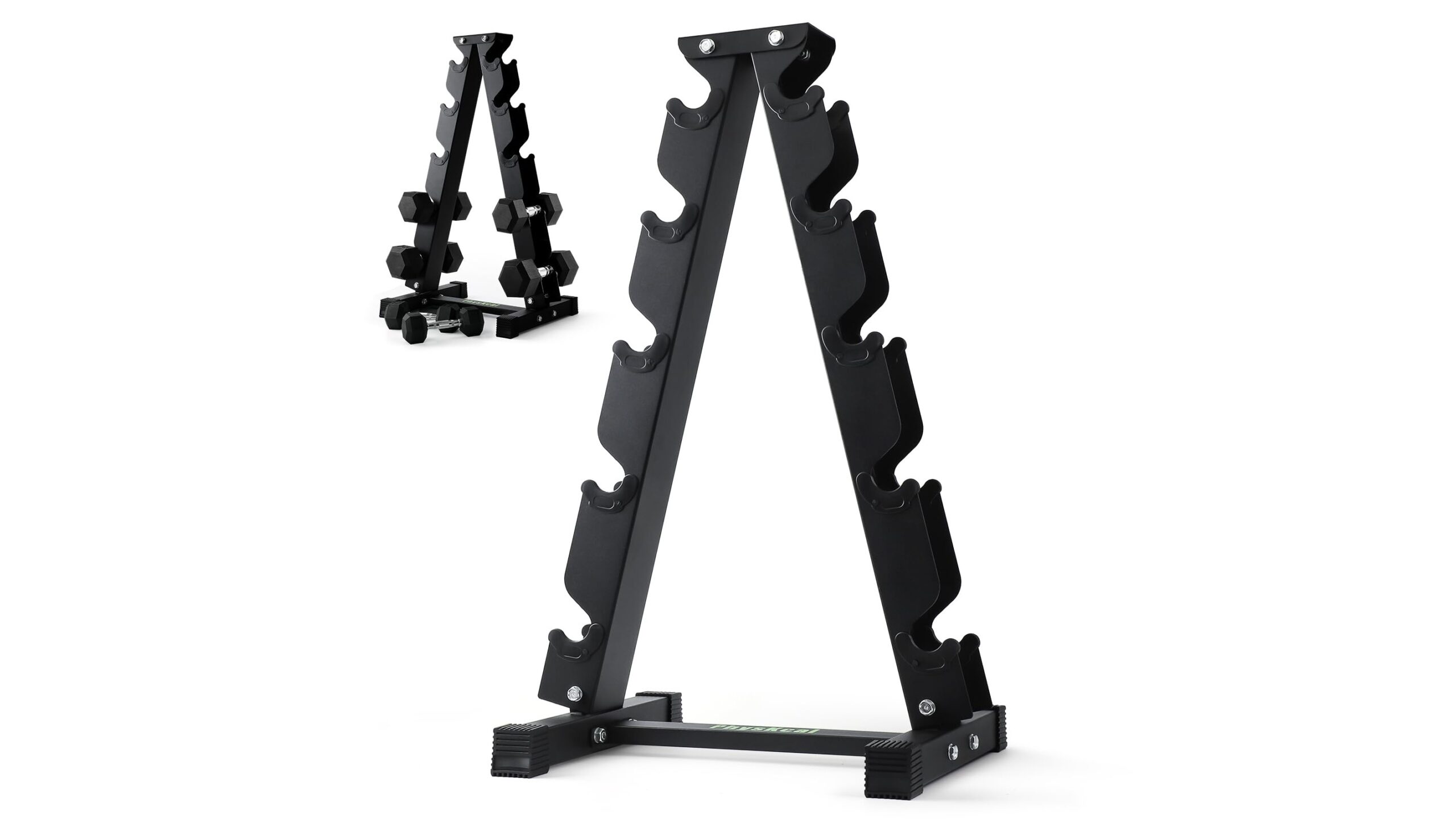 PhysKcal heavy‑duty dumbbell rack, lo stand salvaspazio per mettere ordine nella home gym