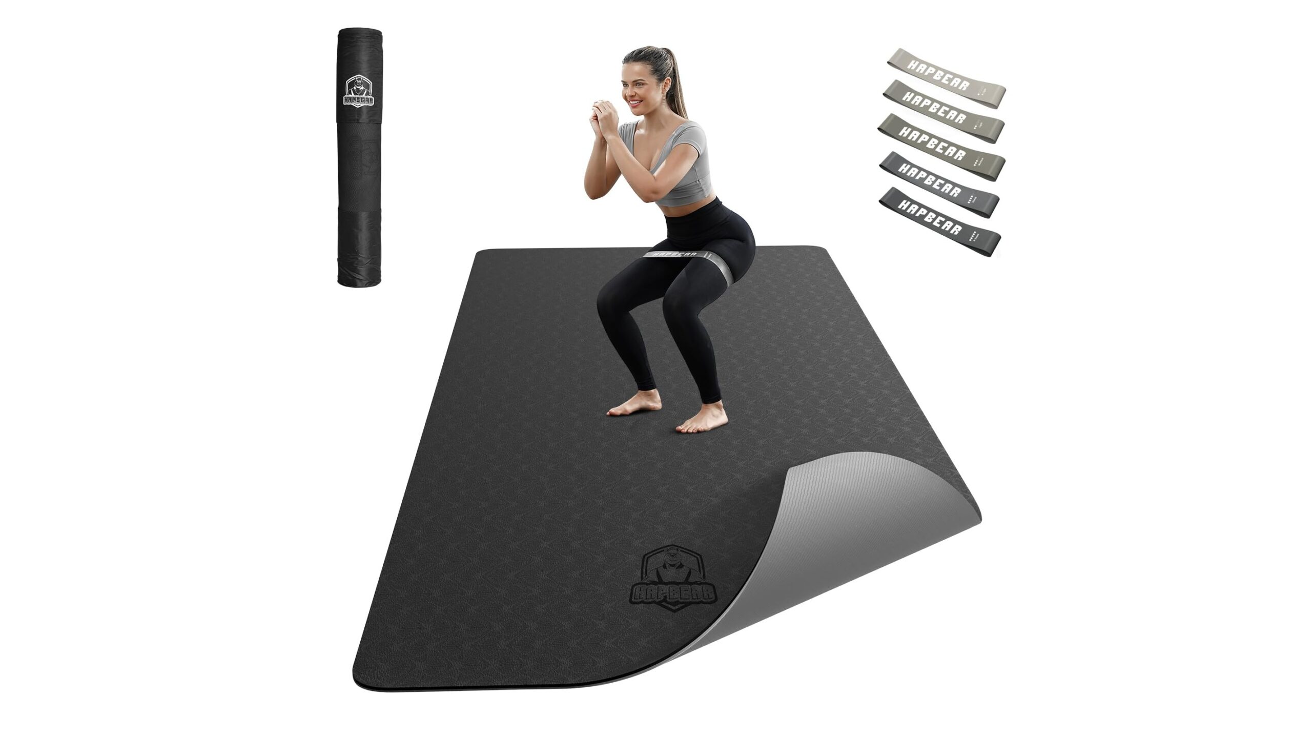 HAPBEAR large yoga mat, extra-space home training essential in promo on Amazon