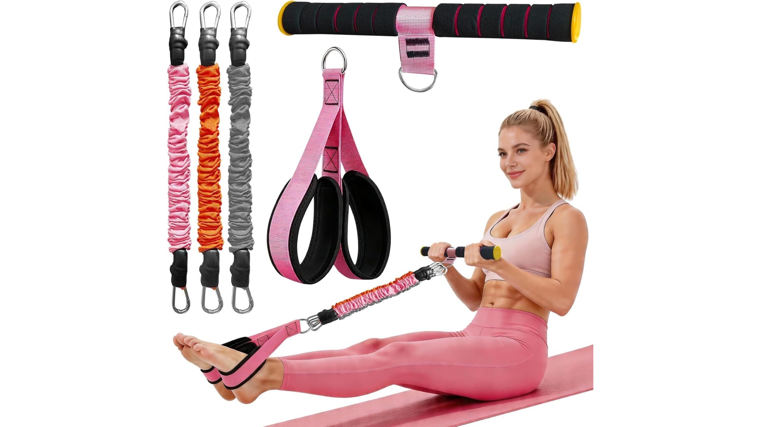 CROWATTS pedal resistance band, compact sit-up trainer for abs and glutes in Amazon deal