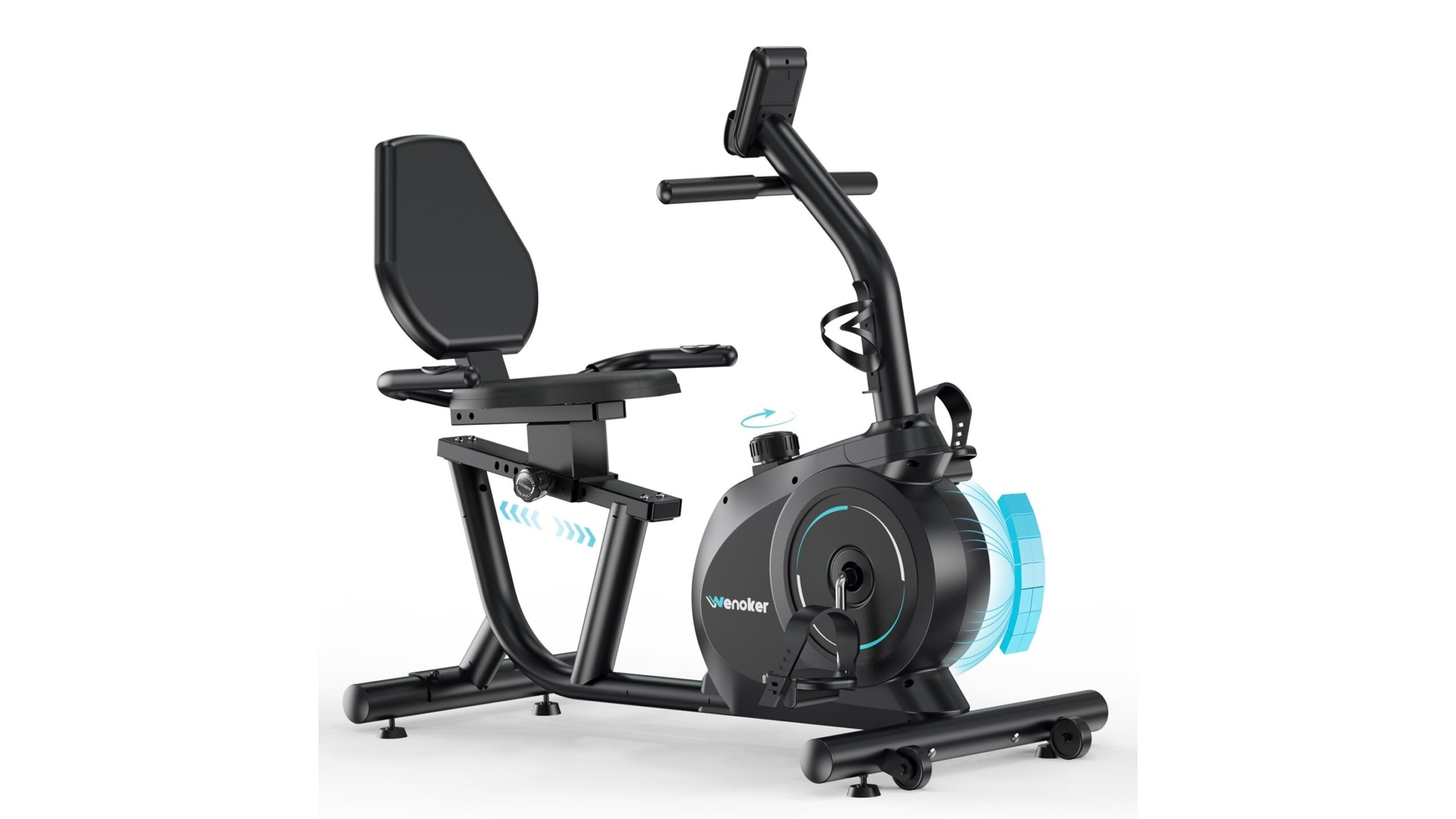 Recumbent exercise bike for home use, silenziosa e robusta per il cardio dei senior