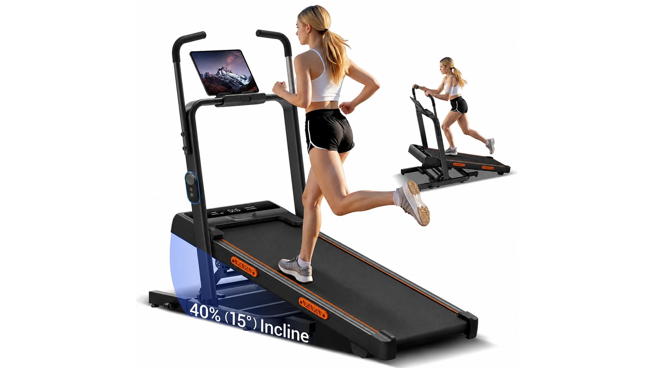 3.0HP incline walking pad sotto i 45 dB, il tapis roulant compatto per allenarti davvero ovunque