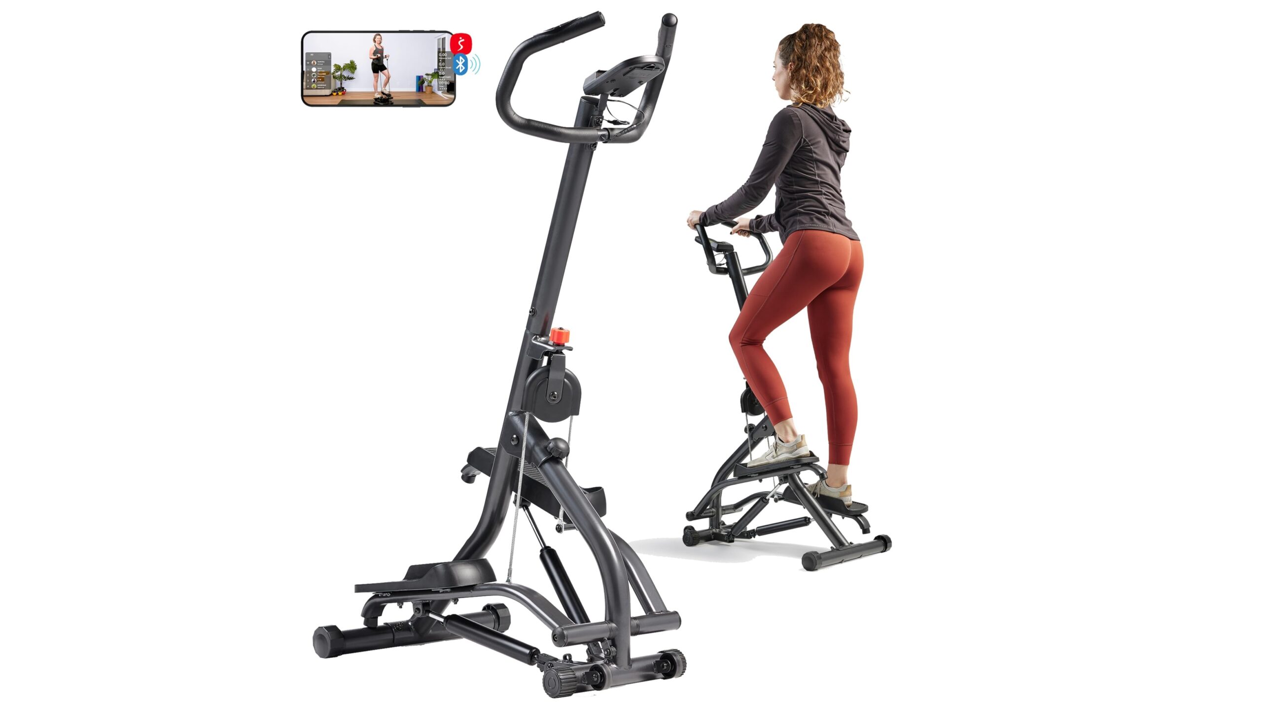 Sunny Health & Fitness mountain climb stair stepper, compact climber for home legs day on Amazon