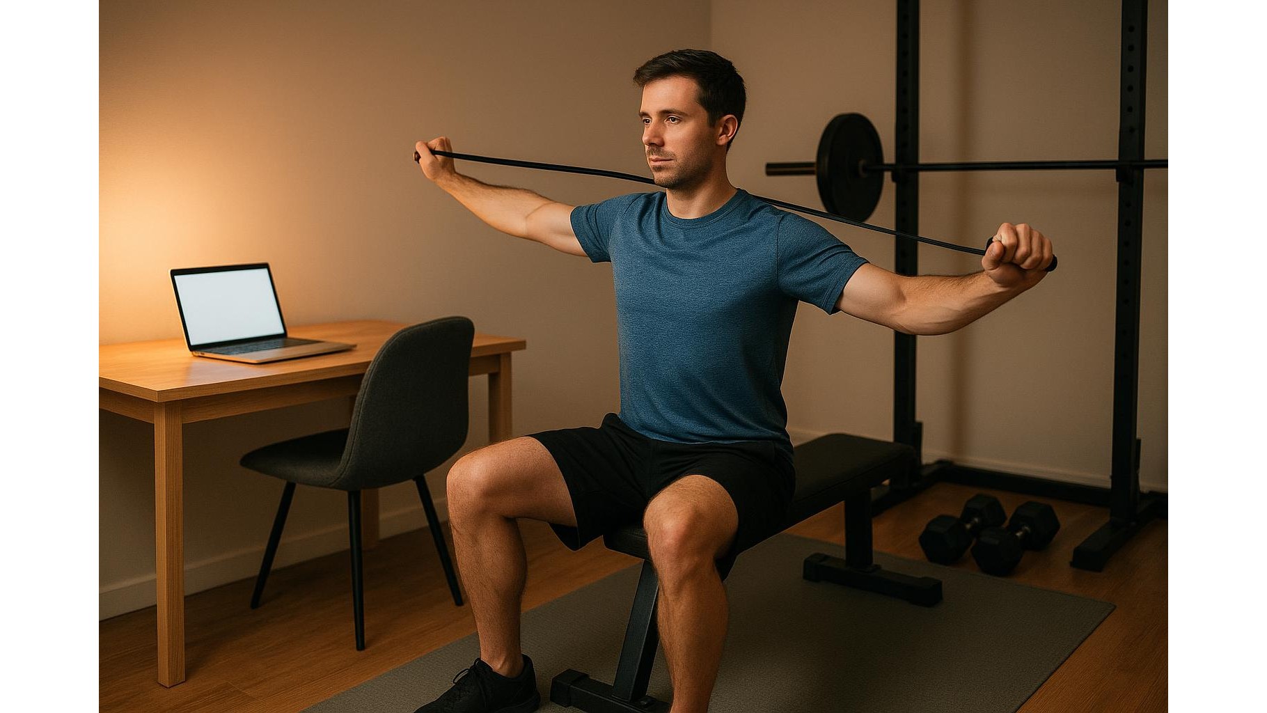 At-home shoulder care routine for people who work at a desk and lift in the evening
