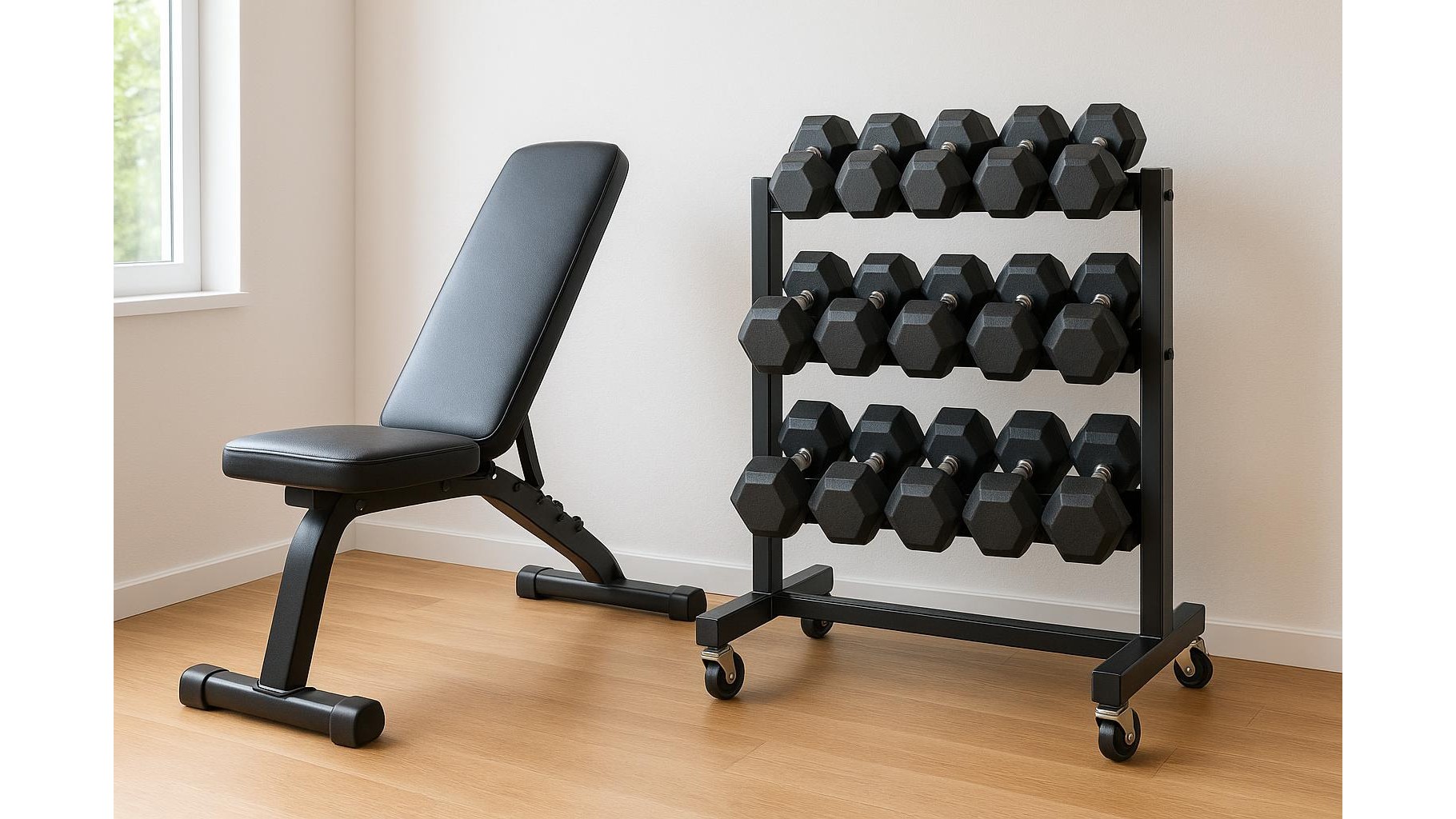Rolling dumbbell racks for home gyms: how to choose a mobile storage solution that actually saves space