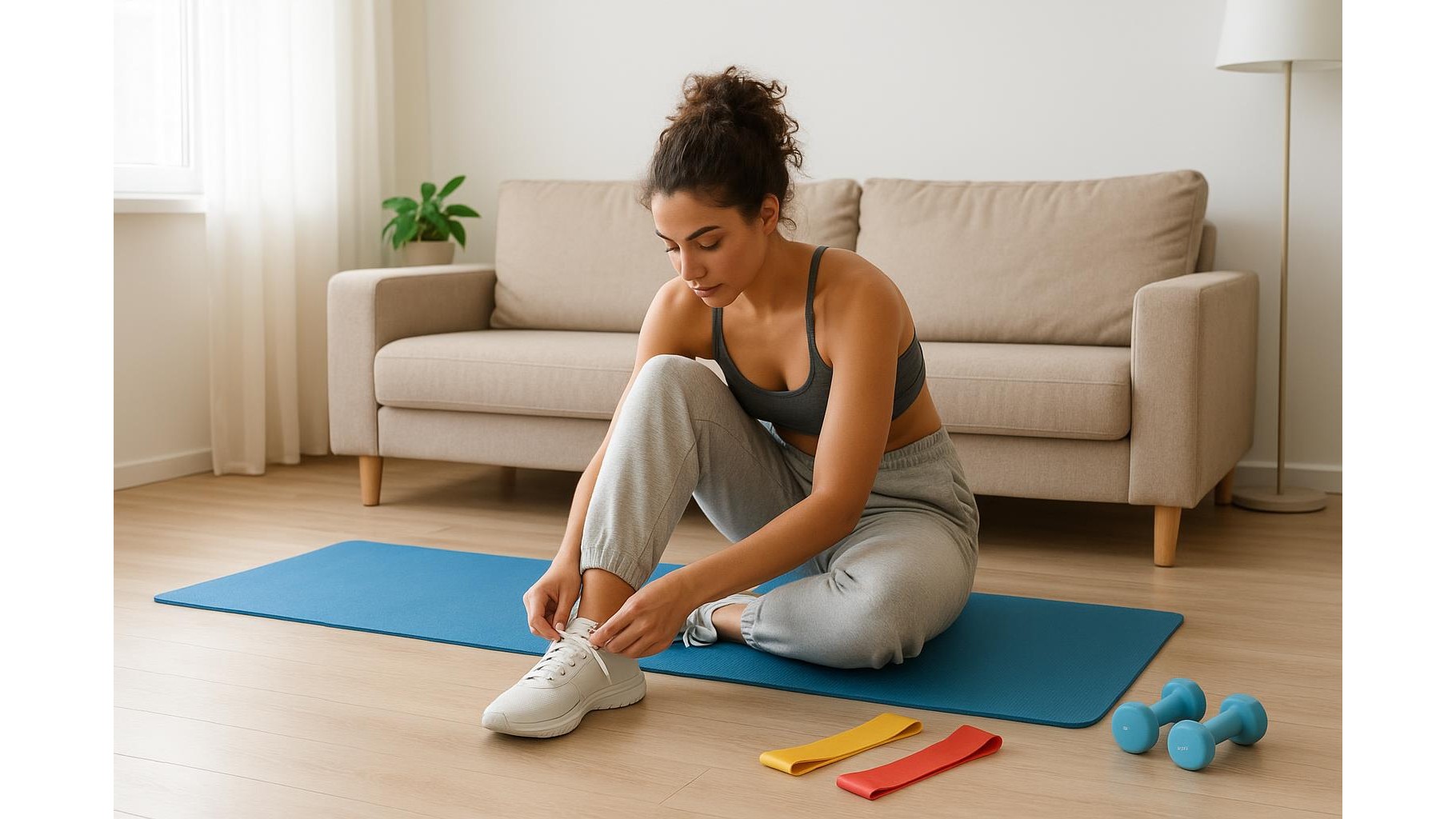 From sofa set to squat ready: how to combine loungewear and technical gear for home workouts
