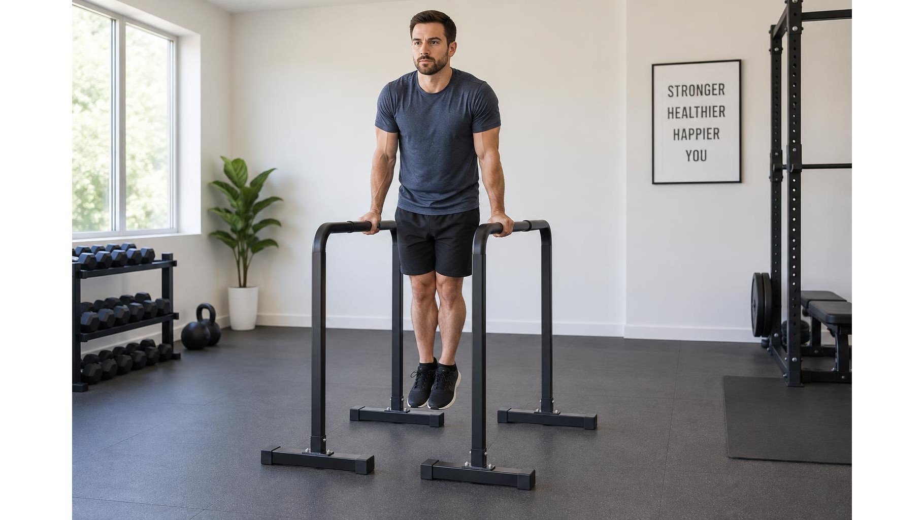 30-minute parallel-bar strength workout: build dips, support holds and core control