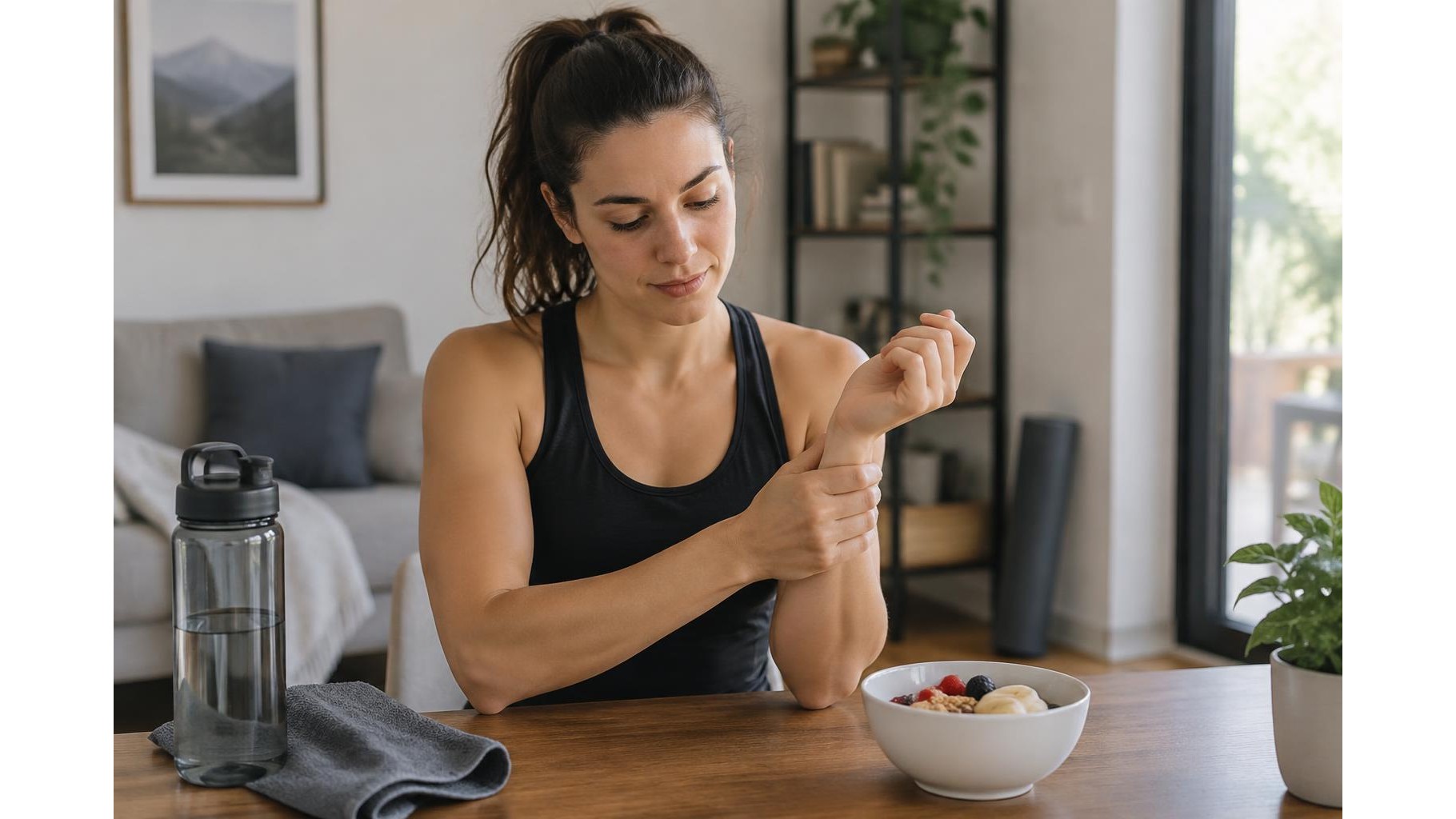 A gentle wrist and hand reset for home athletes after gripping, typing and floor exercises