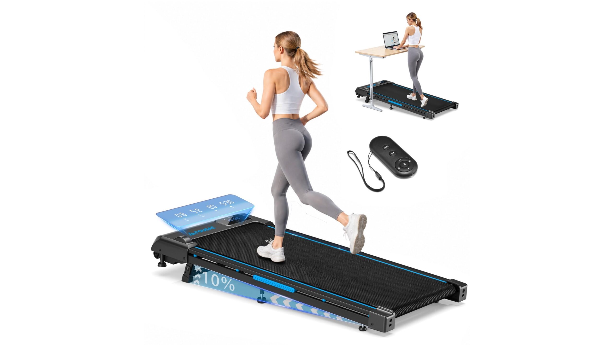 This incline walking pad brings a versatile treadmill setup to your home