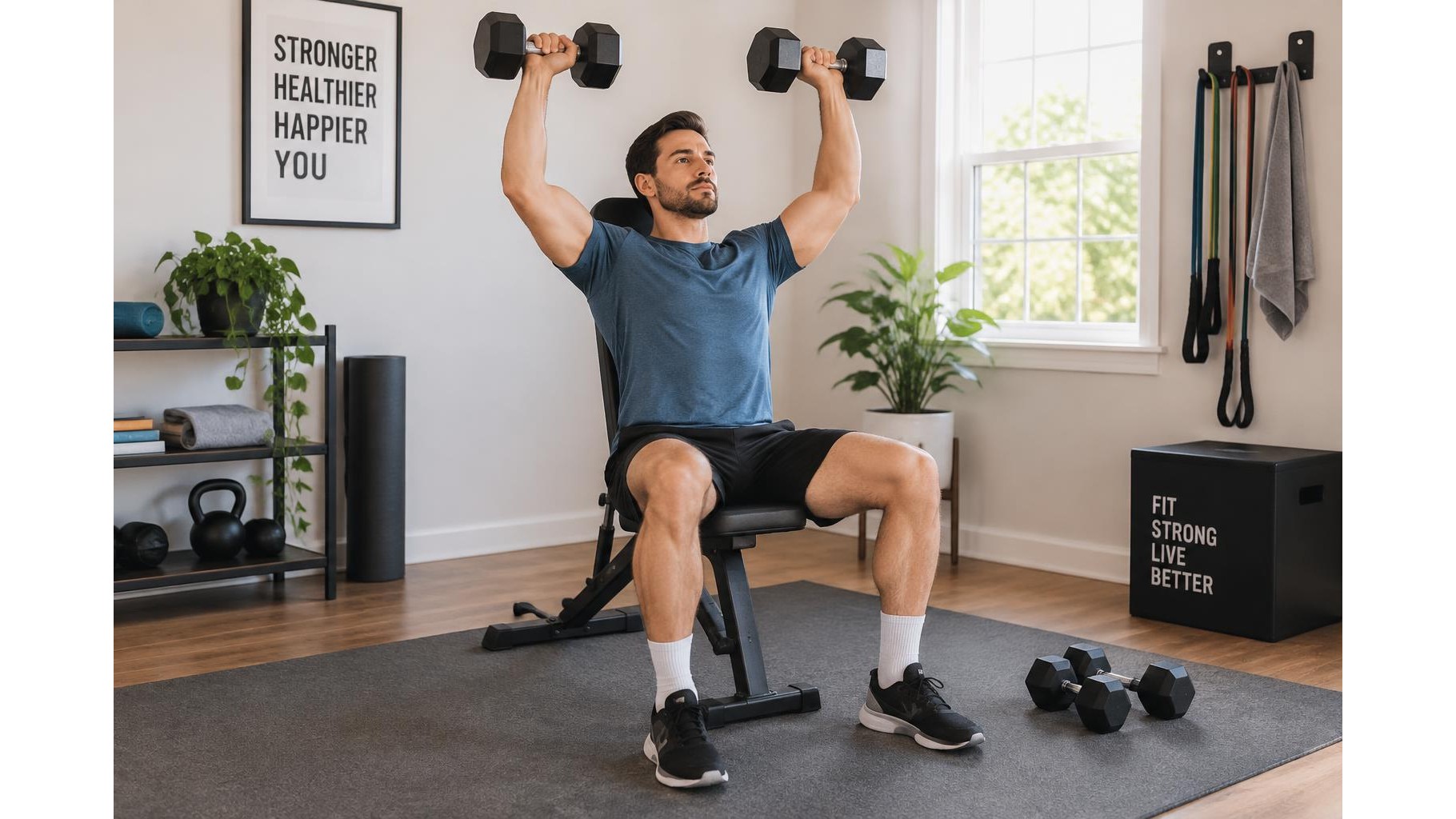A 30-minute dumbbell workout for stronger shoulders and arms at home