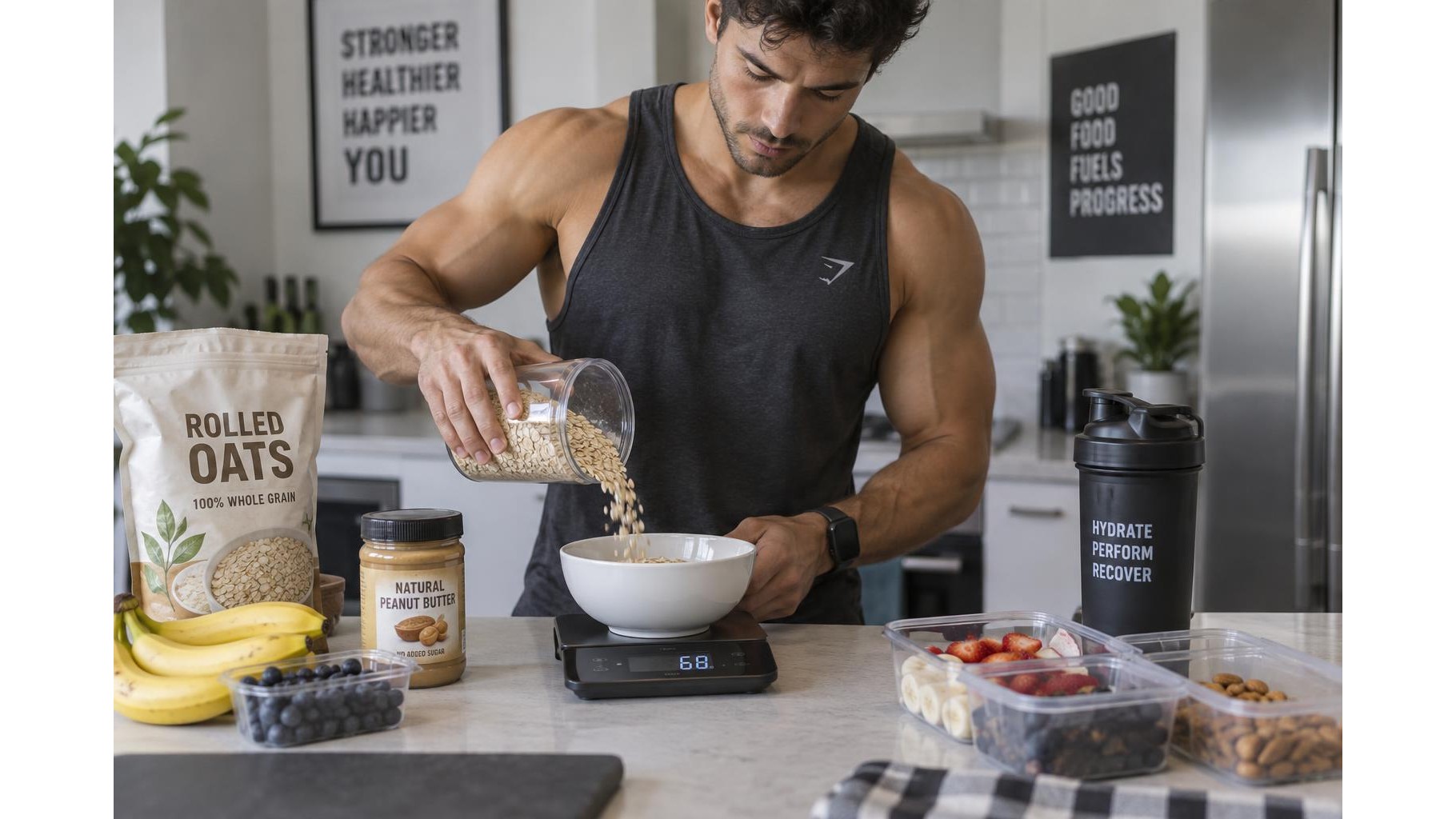 How to use a digital kitchen scale to make home workout nutrition more consistent