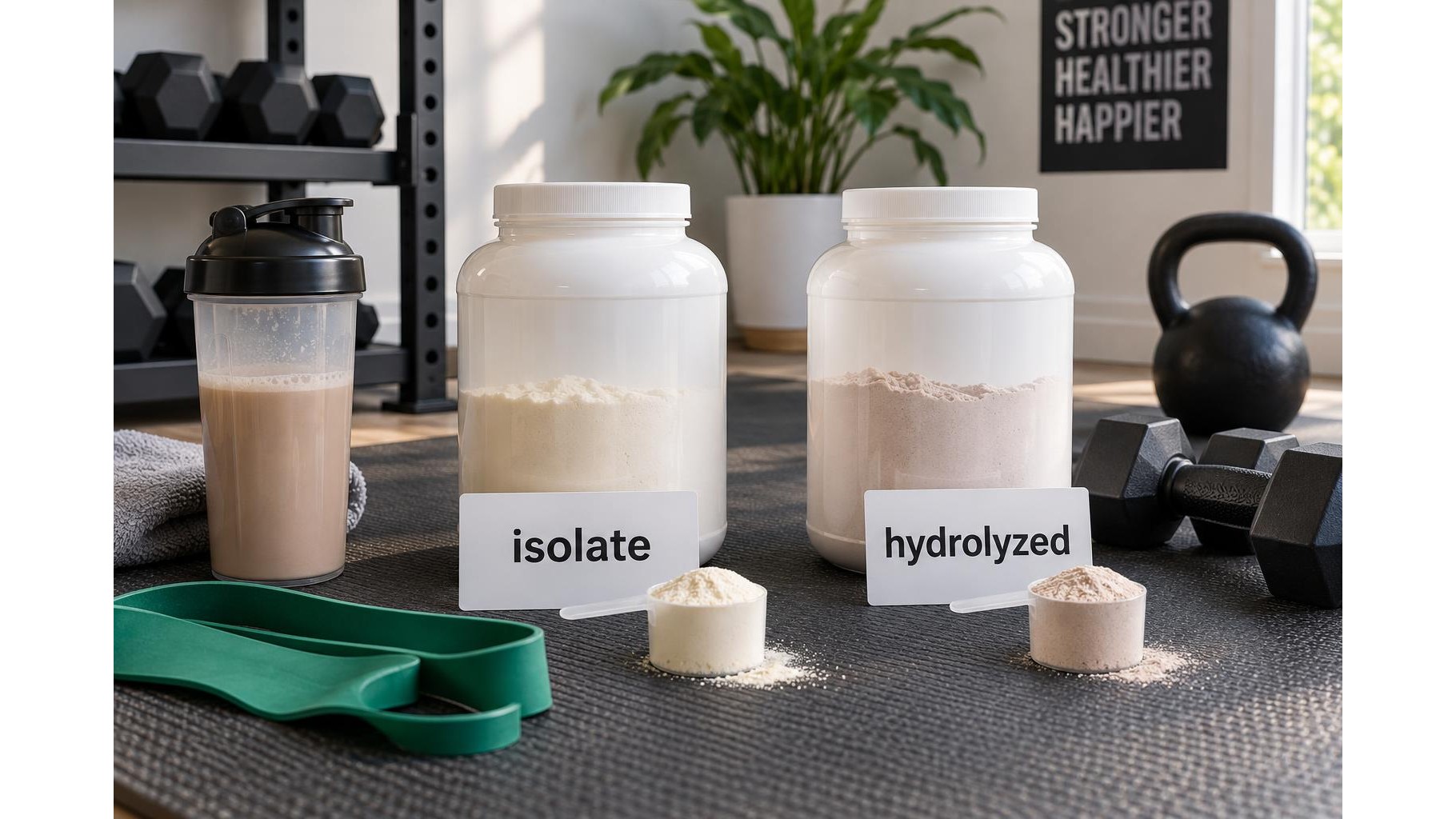 Whey isolate vs hydrolyzed whey: choosing a protein powder for home training