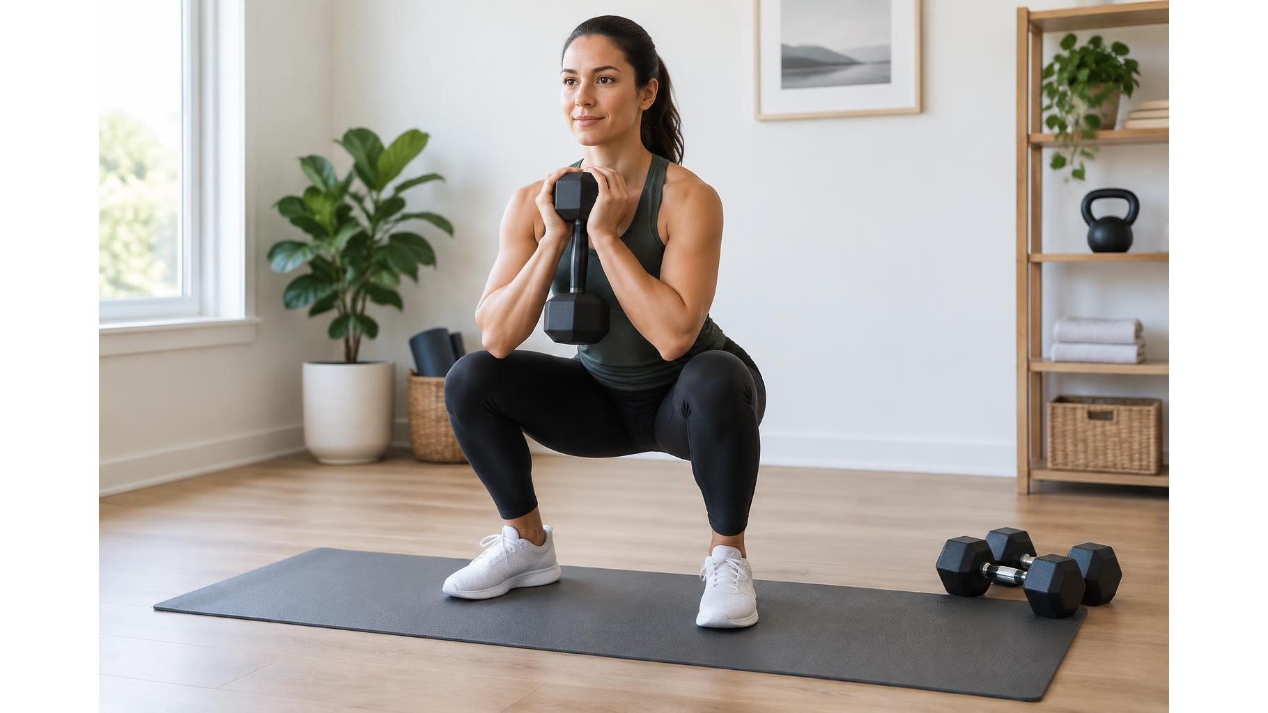 30-minute dumbbell workout for stronger legs and glutes at home