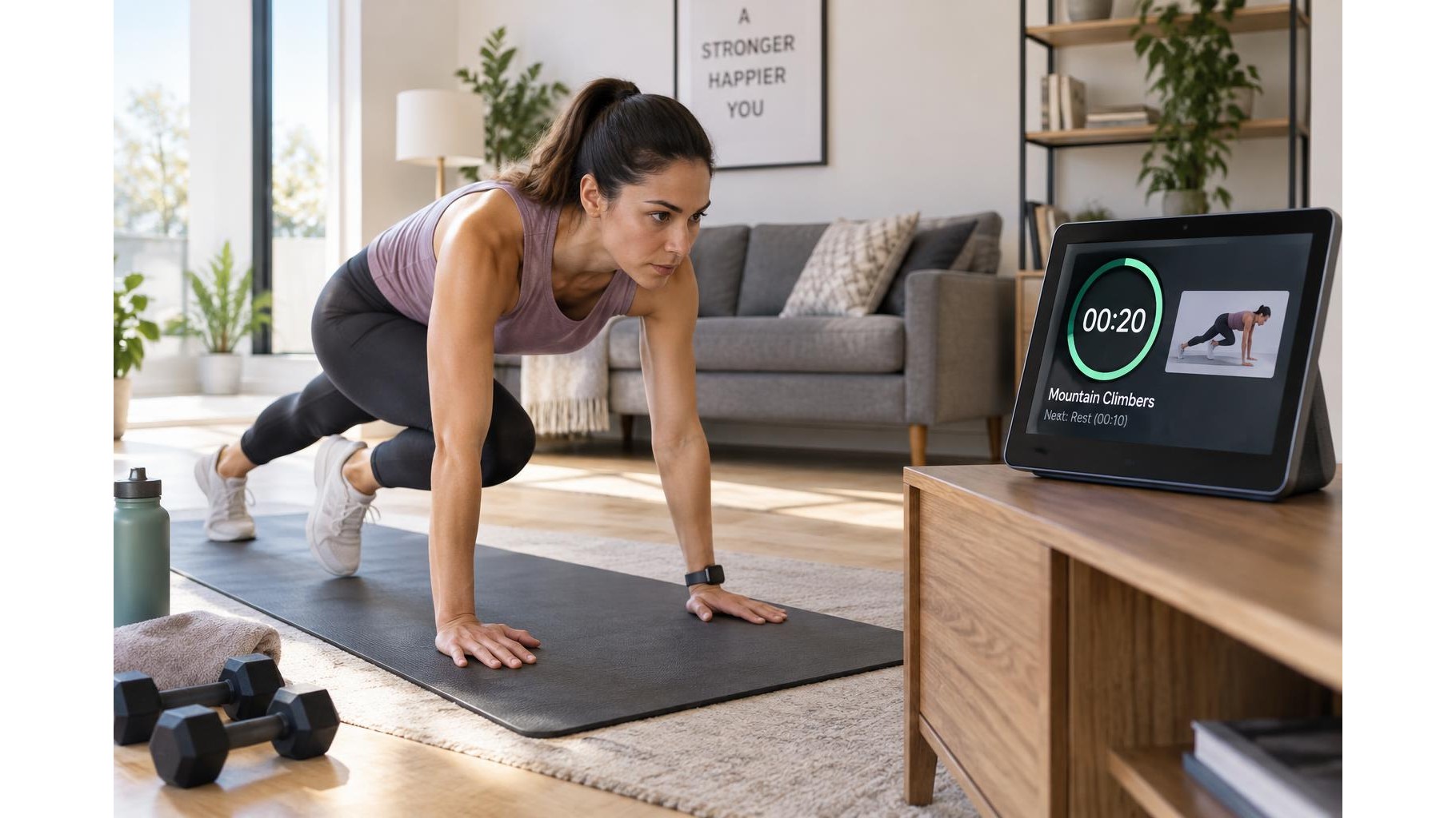 How to use a smart display as a hands-free workout timer and cue screen