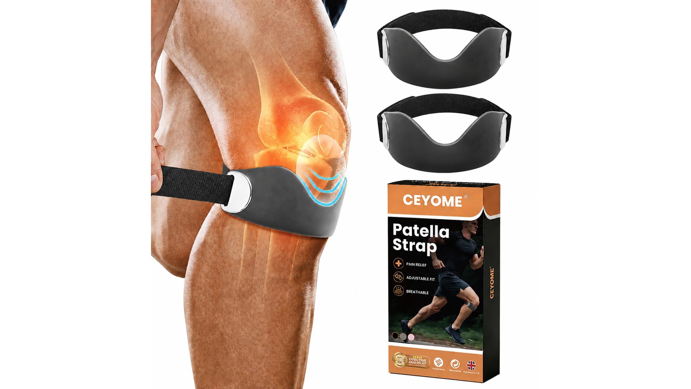 CEYOME knee strap in offerta su Amazon, un supporto smart per proteggere le ginocchia nei tuoi home workout