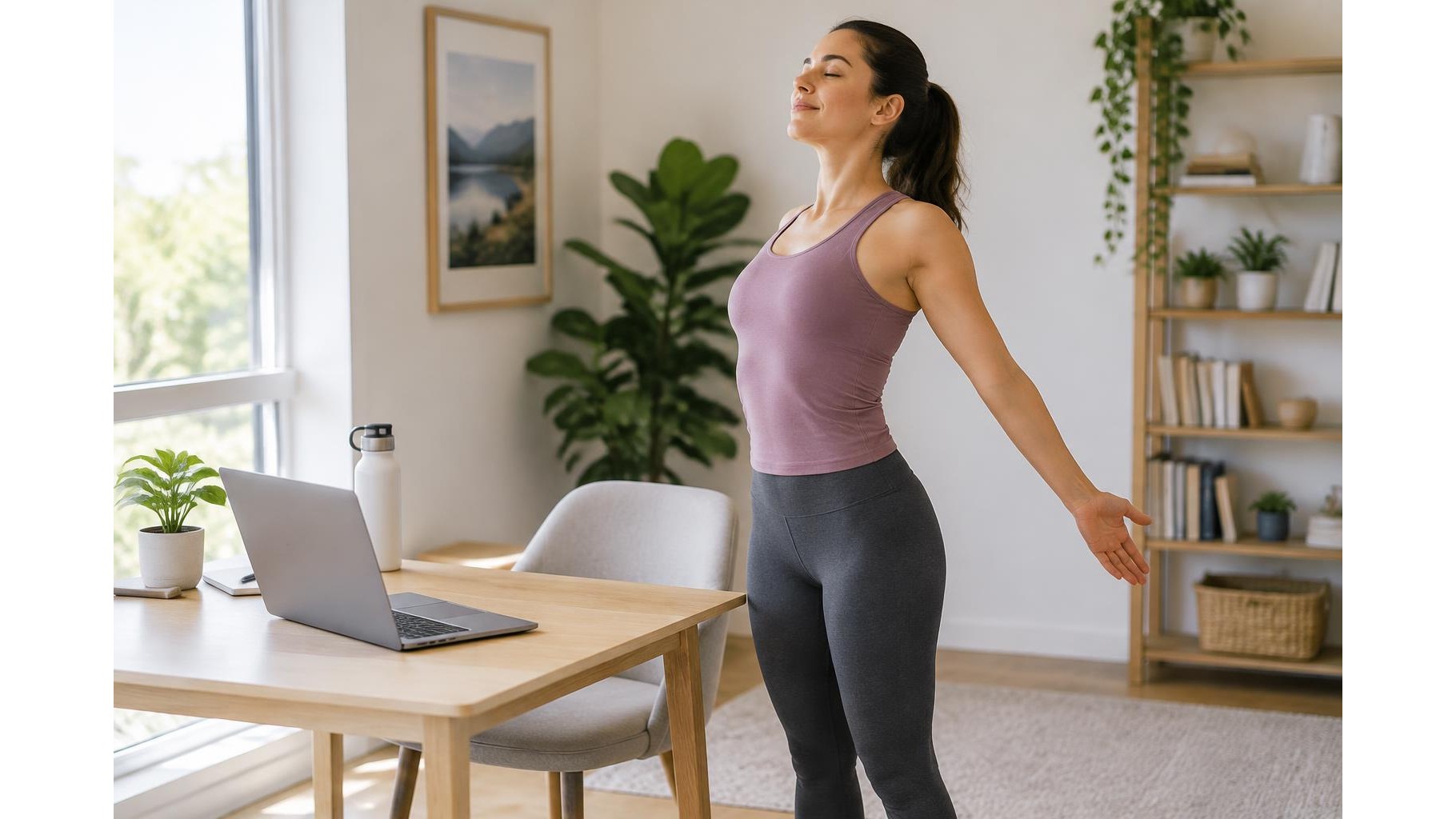 A gentle chest and upper-back reset after desk work and home training