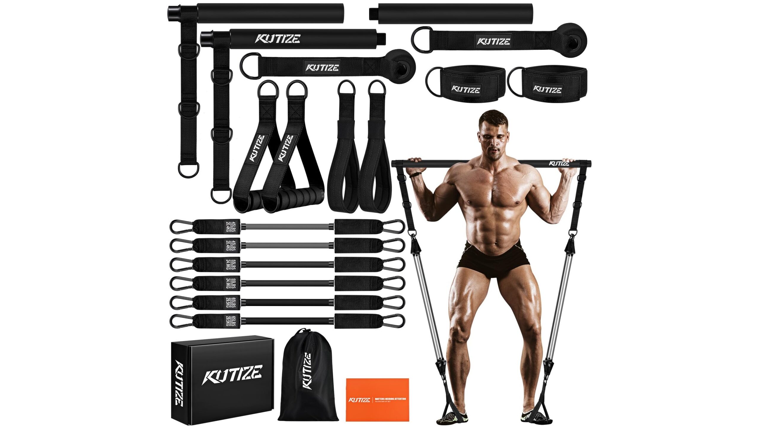 KUTIZE Pilates bar kit on Amazon: a portable resistance setup for home workouts