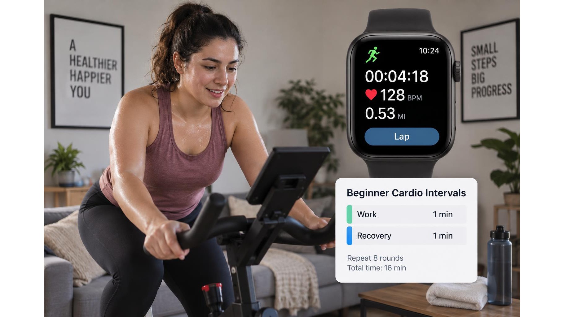 How to use a smartwatch’s lap button to structure home cardio intervals