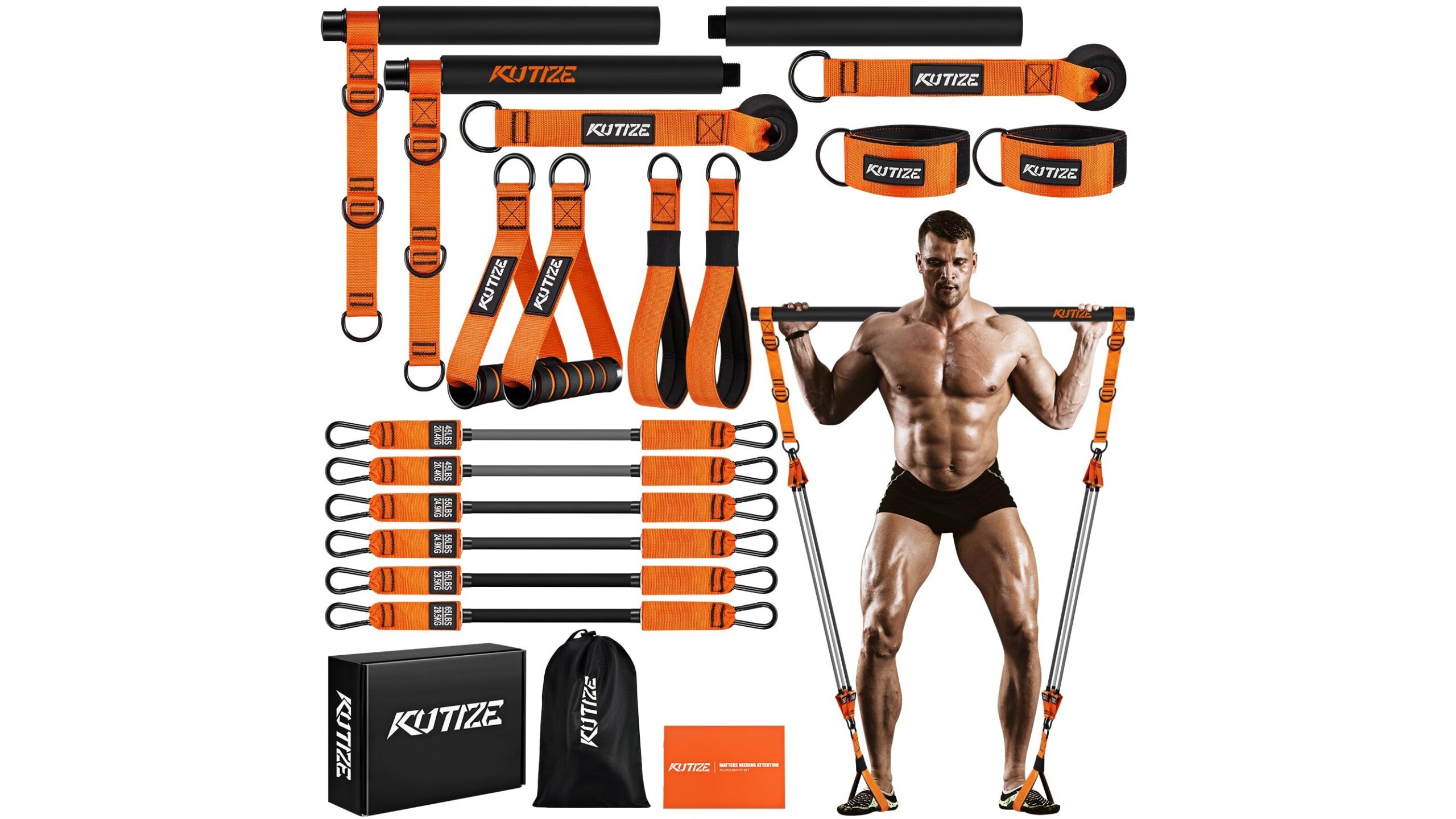 KUTIZE Pilates bar kit: a portable resistance setup for full-body home workouts