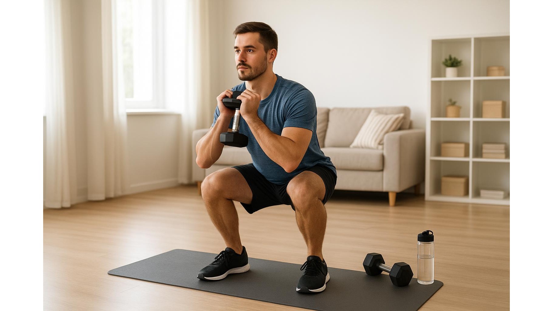 45-minute full body dumbbell ladder for home: escalating reps for strength and cardio
