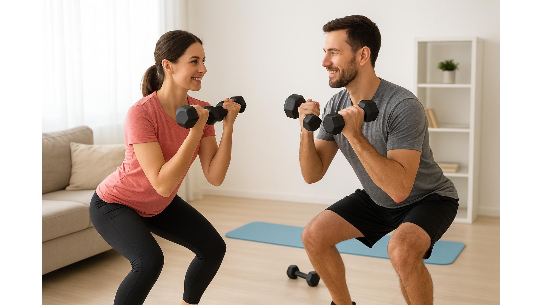 Partner strength workout at home: 40-minute dumbbell routine for couples