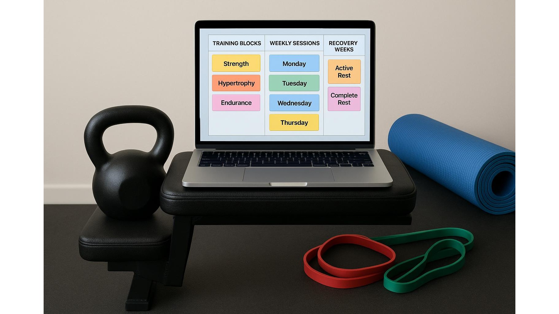 Using a simple kanban board app to organise your home training blocks