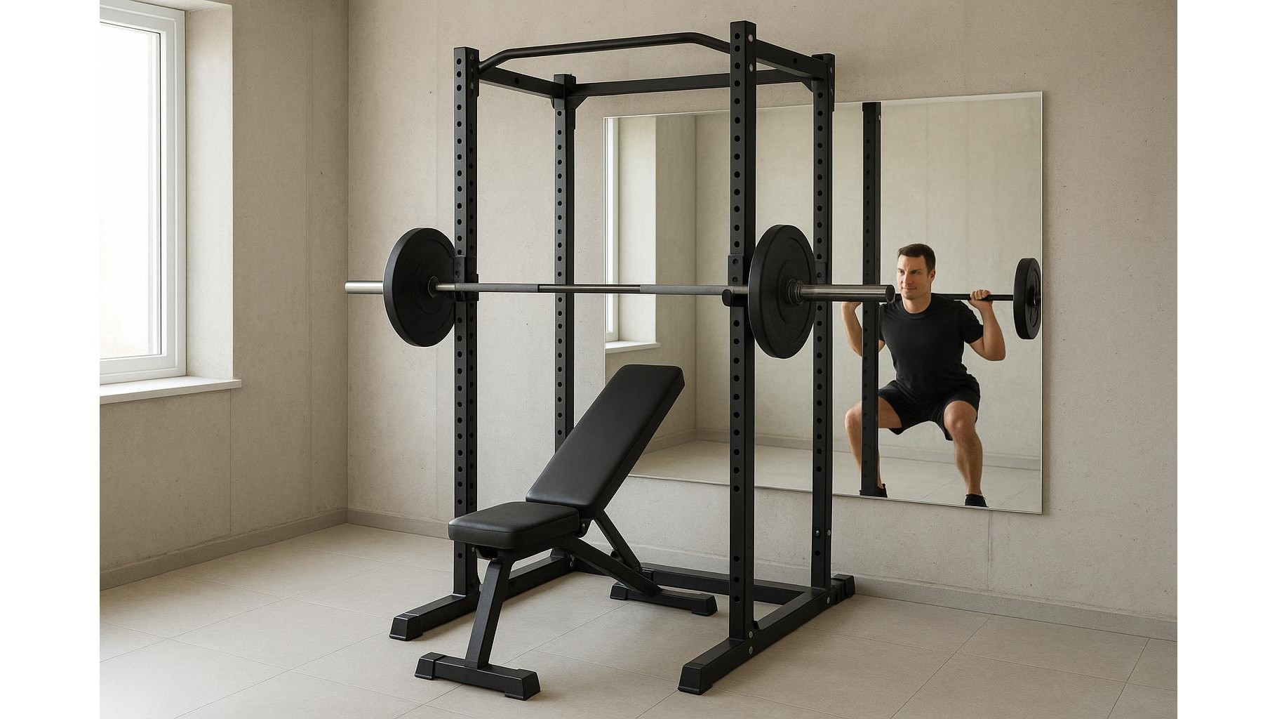 How to choose a large wall mirror for safer strength training in a home gym